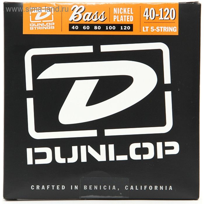 Комплект струн для бас-гитары Dunlop DBN40120, никелированные, Light, 40-120 комплект струн для бас гитары dunlop dbmms45125 marcus miller super bright нерж сталь 45 125 217