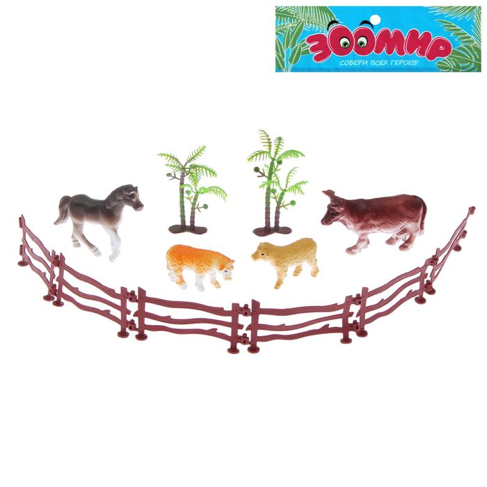 Набор животных "Ферма", 4 фигурки с аксессуарами