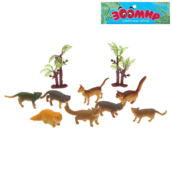 Набор животных "Кошки", 8 фигурок с аксессуарами, МИКС
