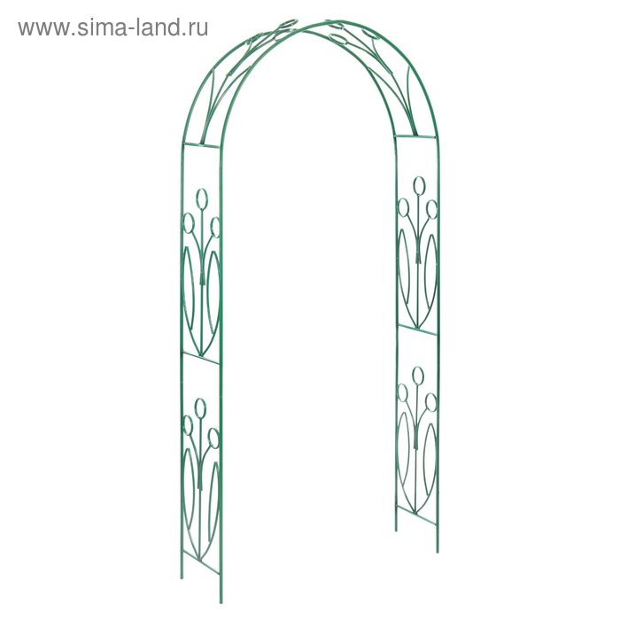 Арка садовая, разборная, 230 × 125 × 36.5 см, металл, зелёная, «Ландыш»