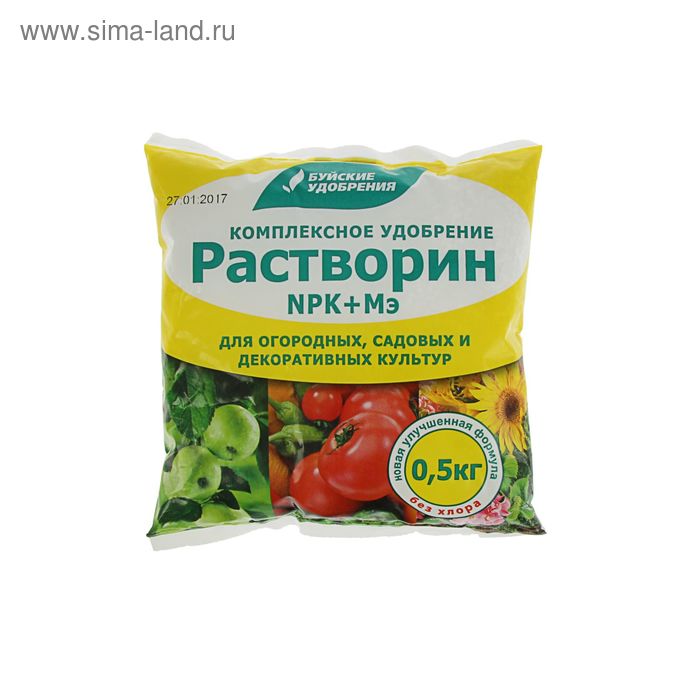 

Удобрение водорастворимое "Буйские удобрения", "Растворин" марка Б, 0,5 кг
