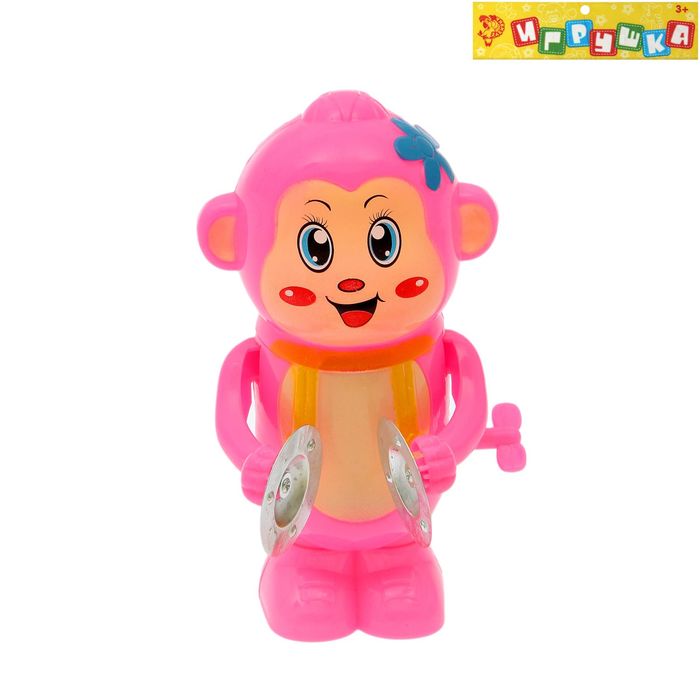 Игрушка заводная "Обезьянка с тарелками"