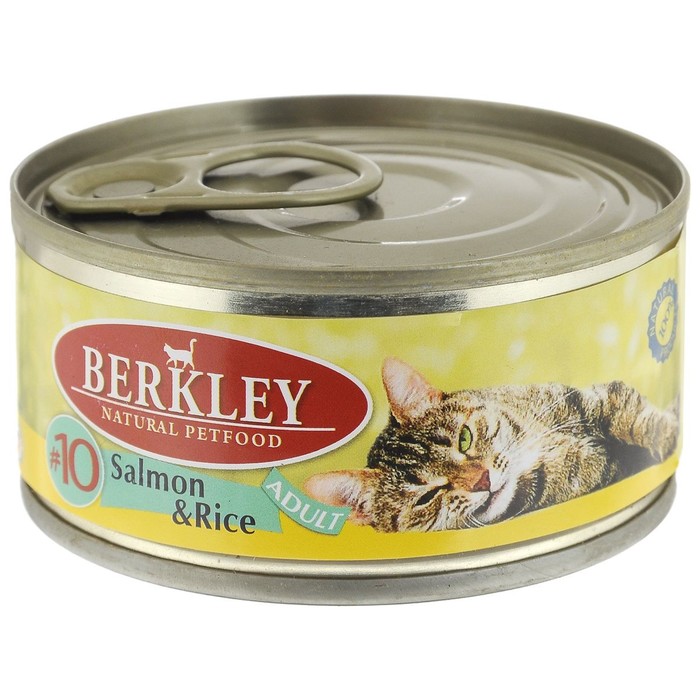 Влажный корм Berkley №10 для кошек, лосось с рисом, 100 г