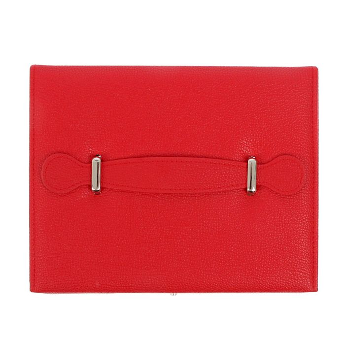 Шкатулка кожзам под часы 2 отделения и бижутерию "Страсть" красная 9,5х23х17,5 см