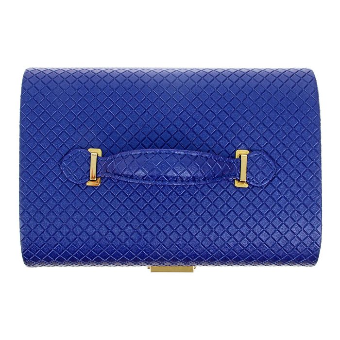 Шкатулка кожзам под часы 1 отделение и бижутерию "Ультрамарин" 18х25х18,5 см