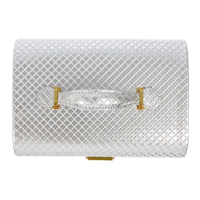 Шкатулка кожзам под часы 1 отделение и бижутерию "Серебро" 18х25х18,5 см