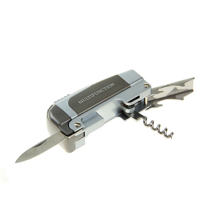 Зажигалка газ 4в1 (нож, штопор, открывашка) 3*7см