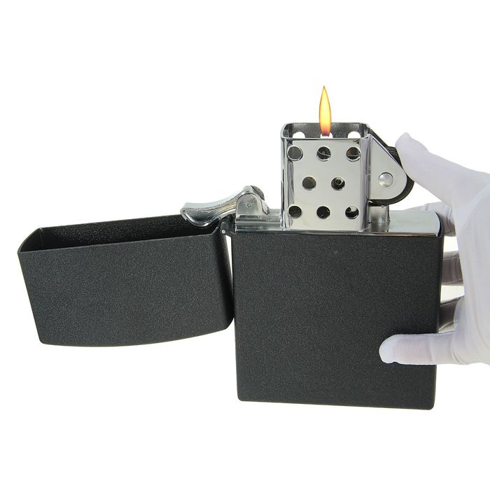 Зажигалка настольная «Матовая чёрная», бензин, 11х16 см