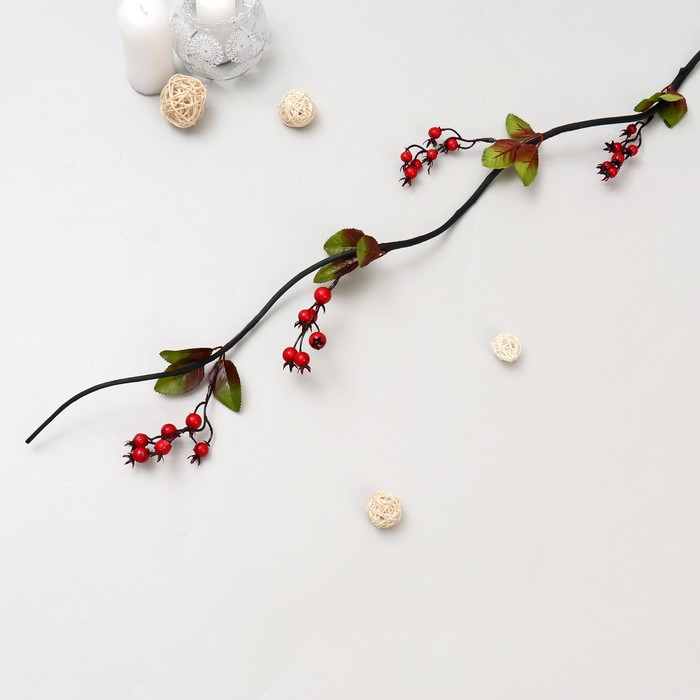 Декор ветка "Лоза с шиповником" (цена за штуку) 150 см