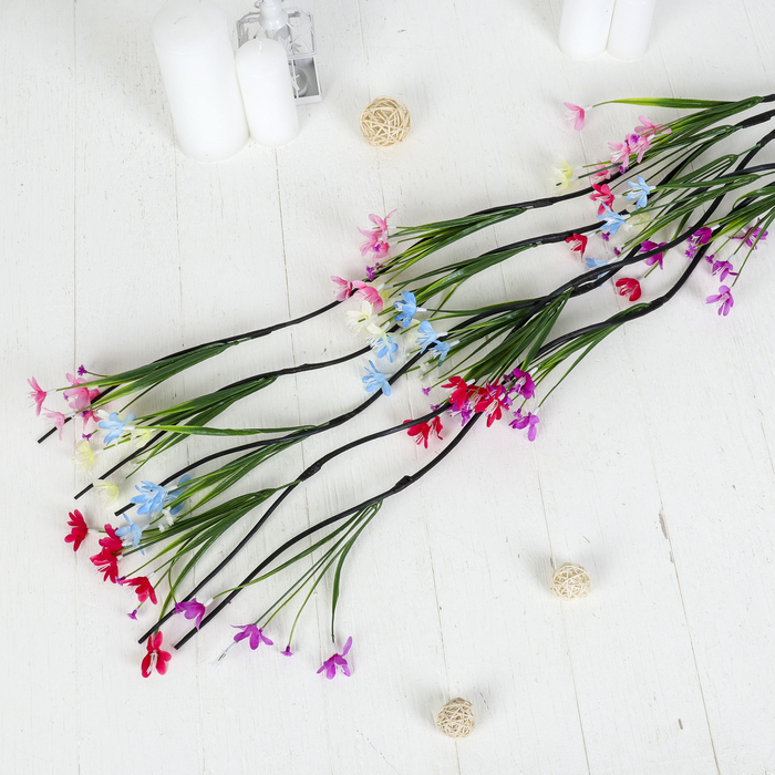 Декоративная ветка "Мелкие цветочки" микс