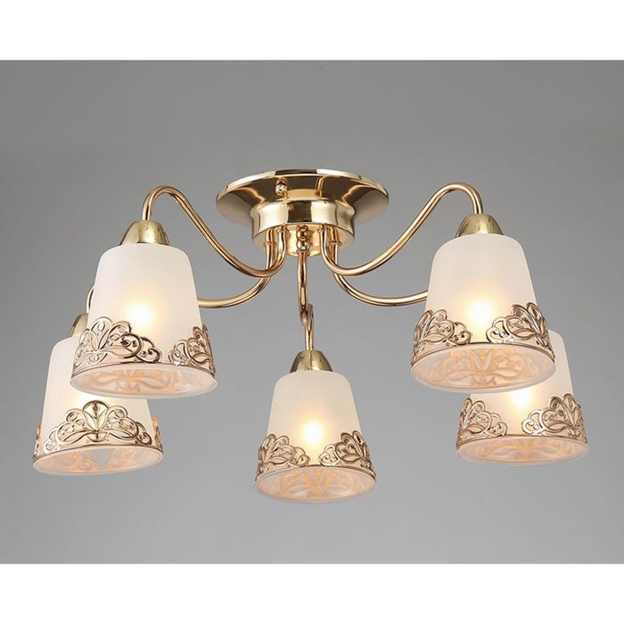 Люстра "Мегаполис" 5 ламп 60W E14 золото 51х24,5 см