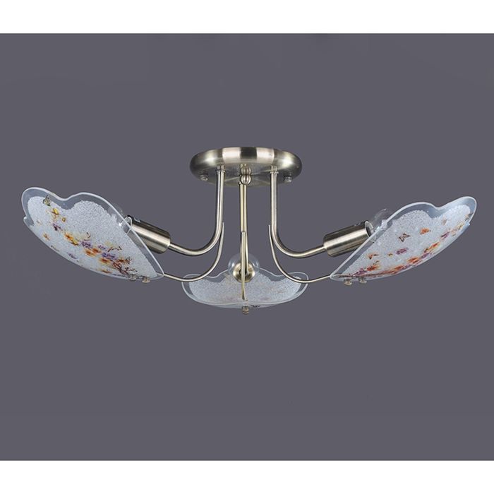 Люстра "Цветочный модельер" 3 лампы 60W E14 античная бронза 57,5х17,5 см