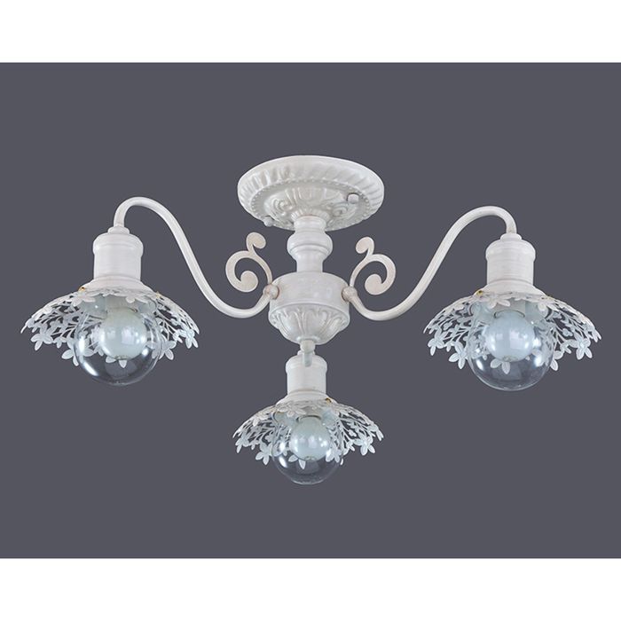 Люстра "Летний цвет" 3 лампы 60W E14 белый 58х24 см