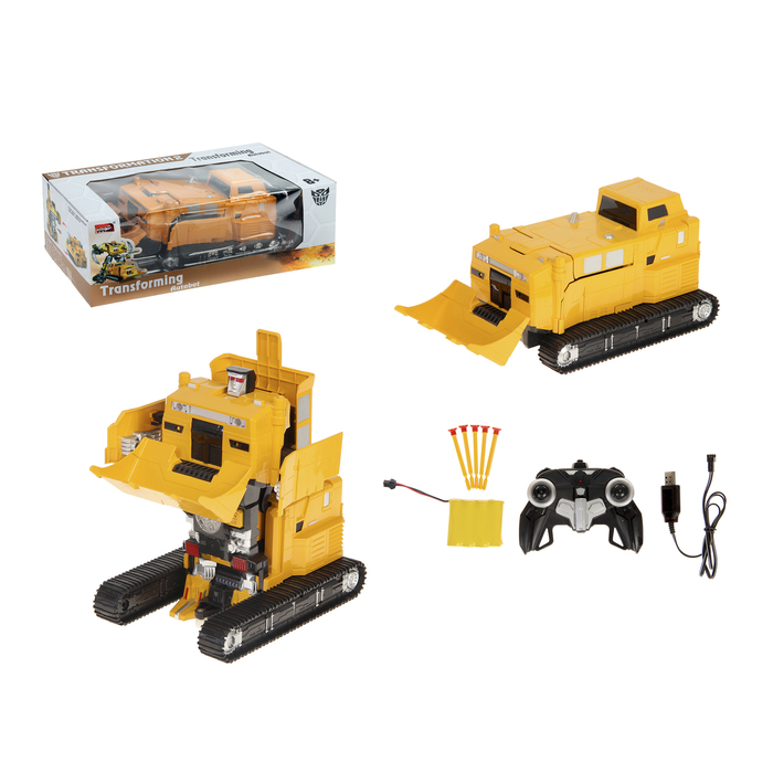 Трансформер на радиоуправлении "Бульдозер", стреляет присосками, масштаб 1:14