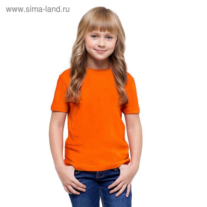 Футболка детская, рост 116 см, цвет оранжевый