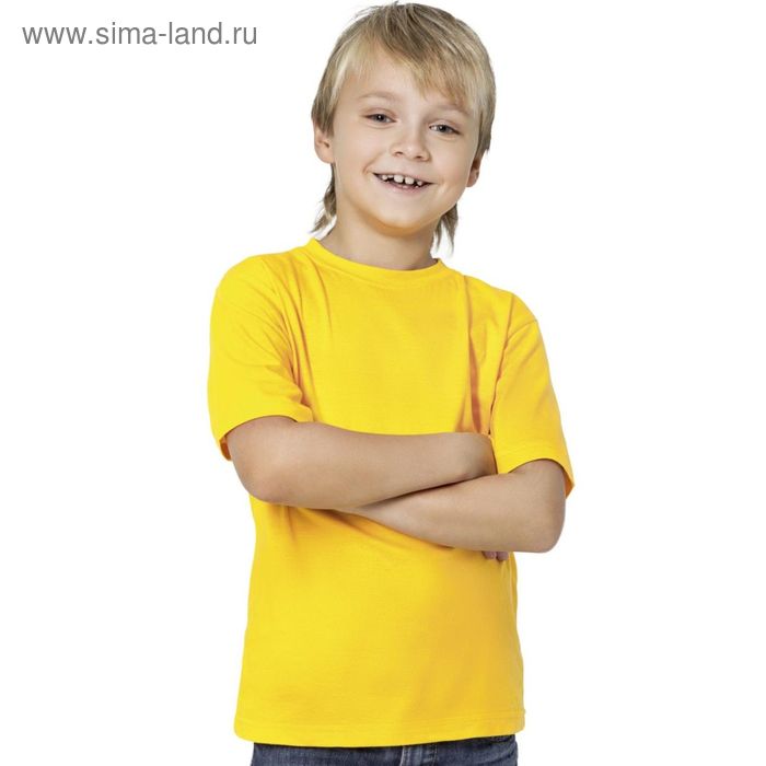 Футболка детская, рост 164 см, цвет жёлтый