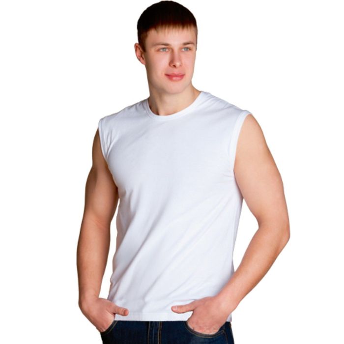 Майка мужская StanSummer, размер 48, цвет белый 145 г/м