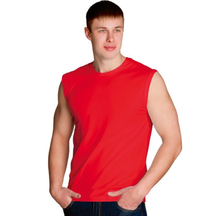 Майка мужская StanSummer, размер 56, цвет красный 145 г/м