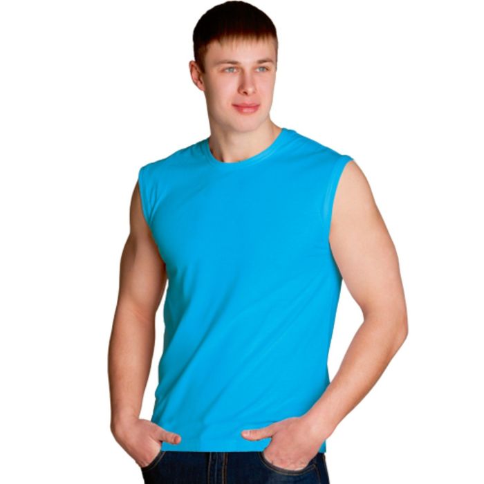 Майка мужская StanSummer, размер 50, цвет бирюзовый 145 г/м