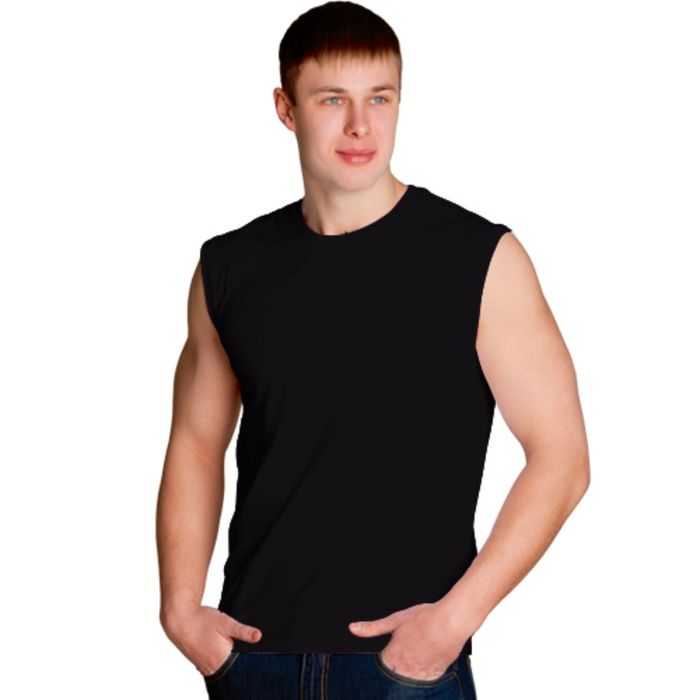 Майка мужская StanSummer, размер 44, цвет чёрный 145 г/м