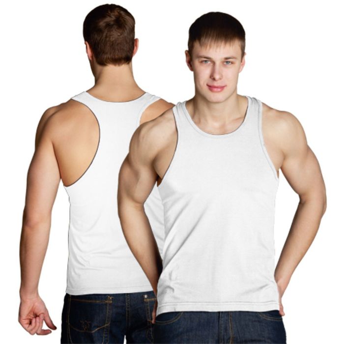 Майка мужская StanFitness, размер 44, цвет белый 180 г/м