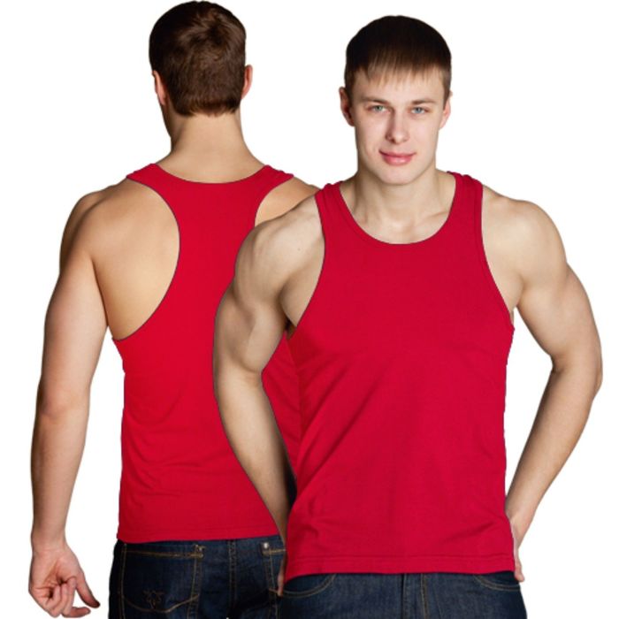 Майка мужская StanFitness, размер 54, цвет красный 180 г/м