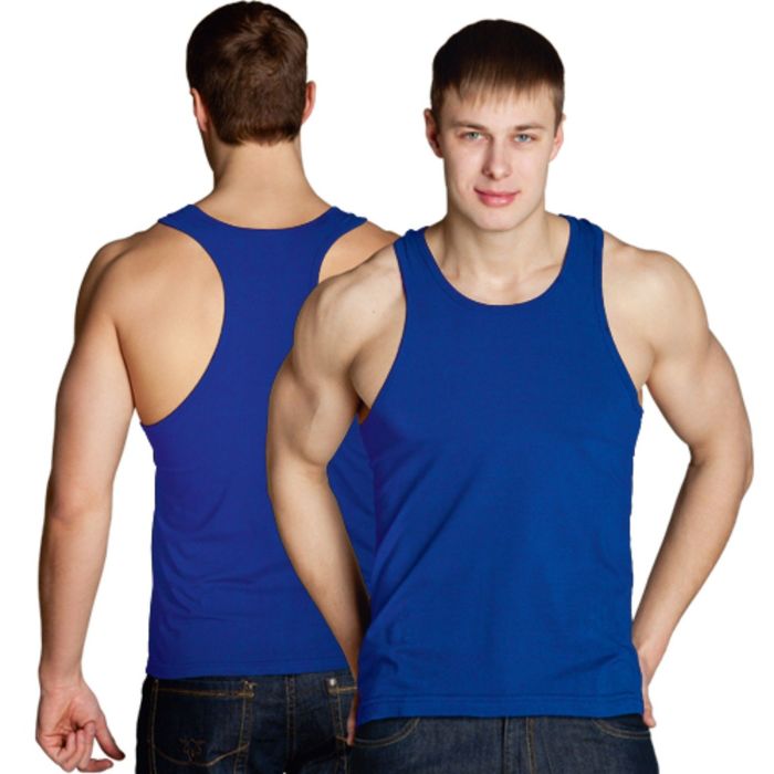 Майка мужская StanFitness, размер 52, цвет синий 180 г/м