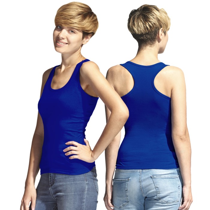 Майка женская StanFitness, размер 42, цвет синий 180 г/м