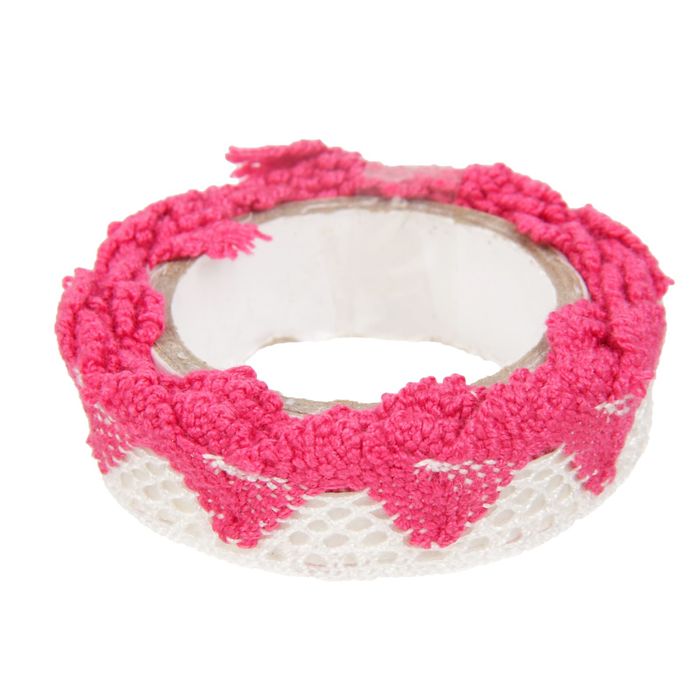 Клейкая лента декоративная текстиль "Цветной зигзаг" 1,8 см 1 метр МИКС