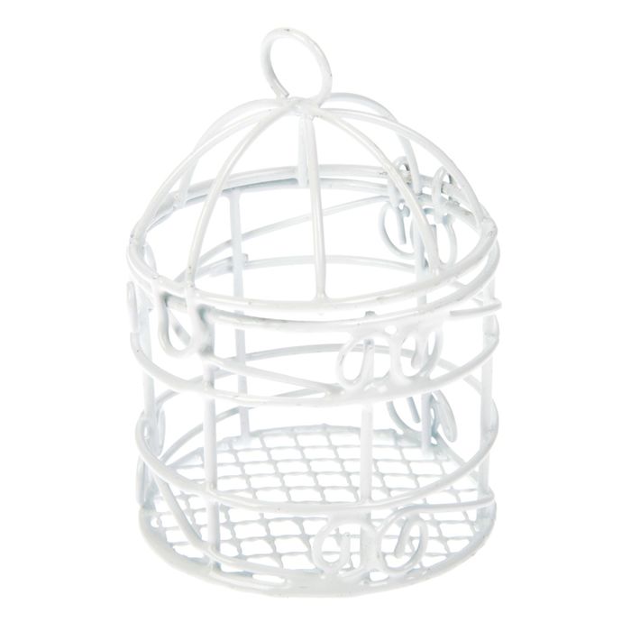 Сувенир металл подсвечник "Клетка" МИКС белый 9х6х6 см