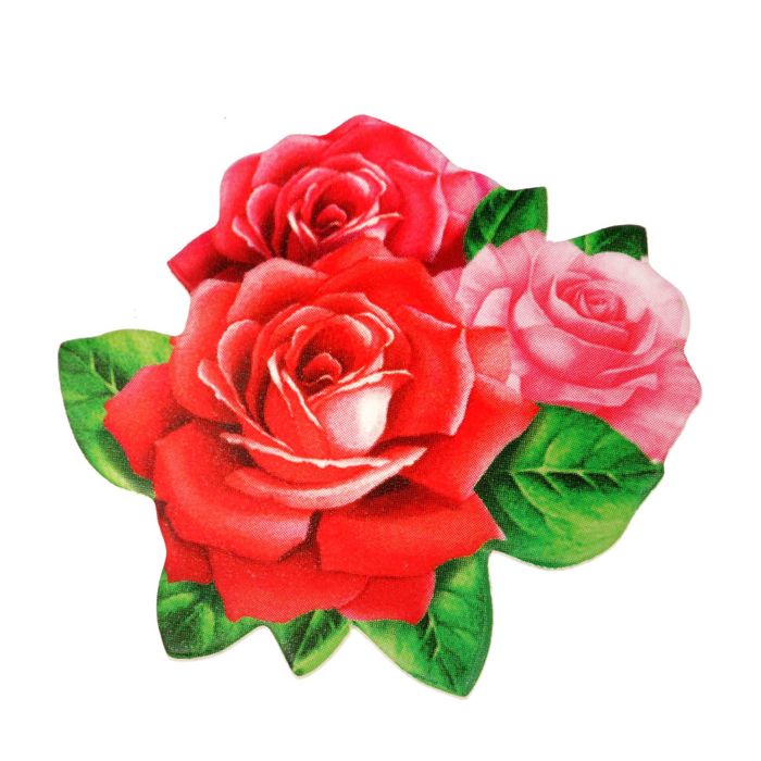 Открытка со значком "С 8 Марта", розы