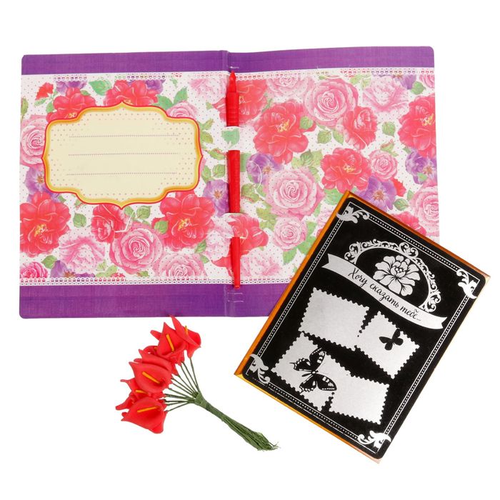 Открытка с цветами и гравюрой "8 Марта"