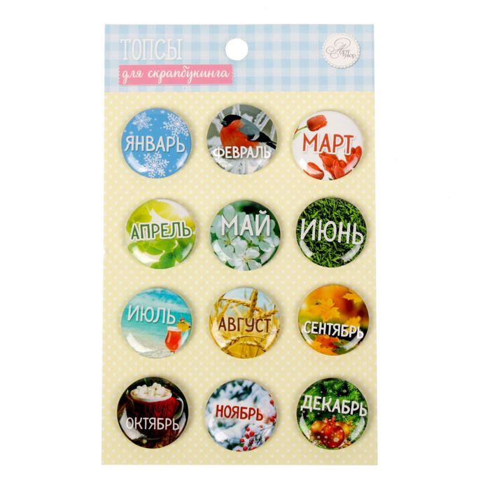 Набор топсов (фишек) для скрапбукинга "Месяцы"