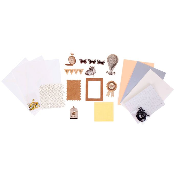 Набор для создания открытки своими руками №4, 3 открытки и конверта, элементы декора