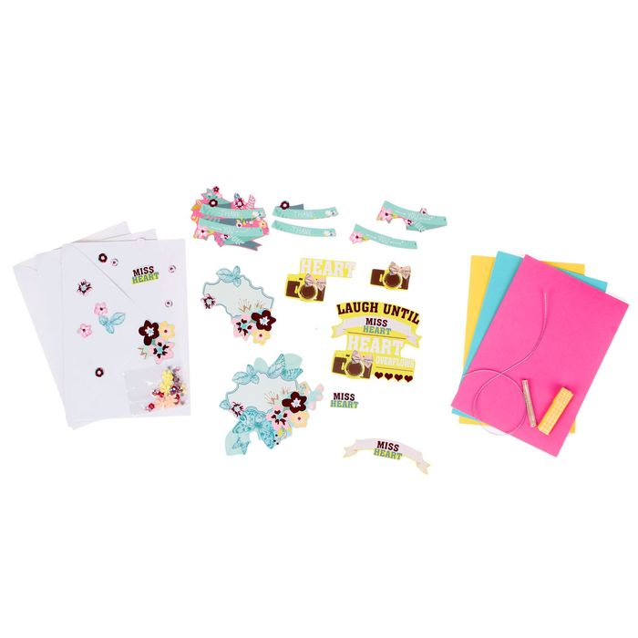 Набор для создания открытки своими руками №8, 3 открытки и конверта, элементы декора