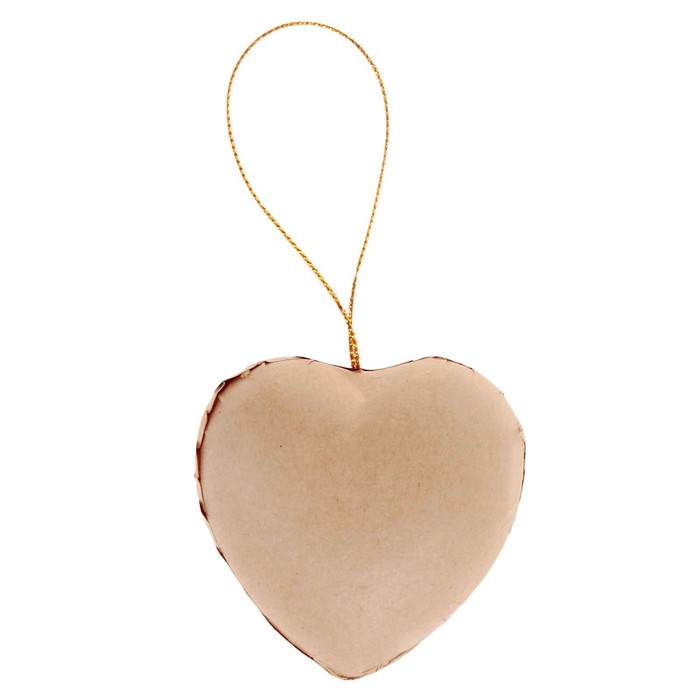 Основа для творчества и декорирования из папье-маше "Сердце" с подвесом 3,5*7*6,5