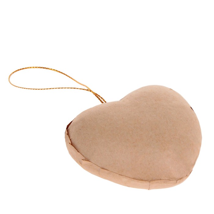 Основа для творчества и декорирования из папье-маше "Сердце" с подвесом 3,5*7*6,5