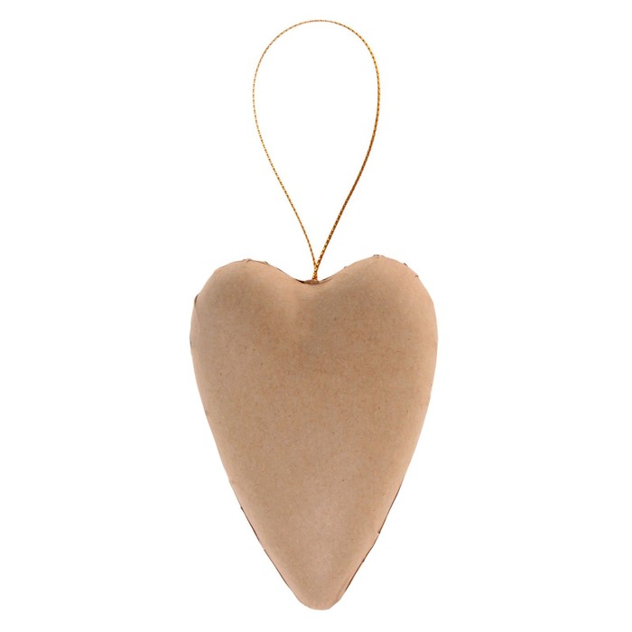 Основа для творчества и декорирования из папье-маше "Сердечко" с подвесом 4*7*9,5
