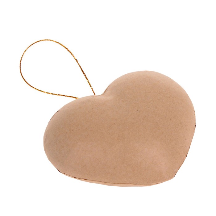 Основа для творчества и декорирования из папье-маше "Сердце" с подвесом 4*10*8,5