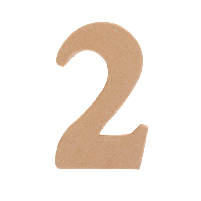 Основа для творчества и декорирования из папье-маше "Цифра два" 11*7*1,2