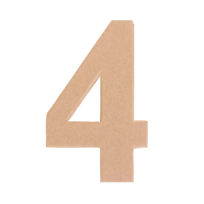 Основа для творчества и декорирования из папье-маше "Цифра четыре" 11*7*1,2
