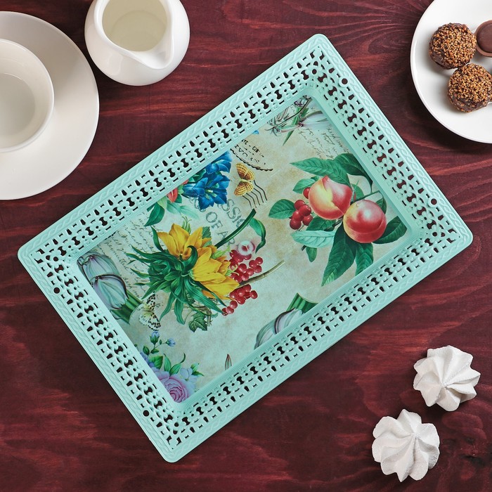 Поднос прямоугольный 29,5х18х4 см "Версаль", МИКС