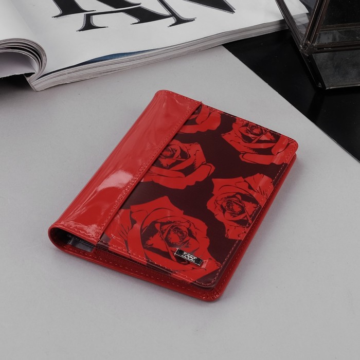 Обложка для автодокументов, 3 кармана для карт, цвет красный