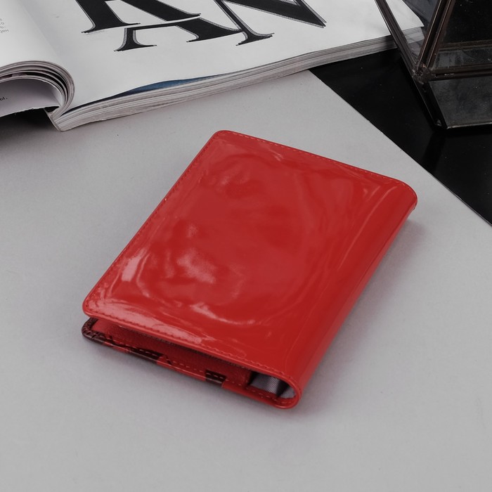 Обложка для автодокументов, 3 кармана для карт, цвет красный