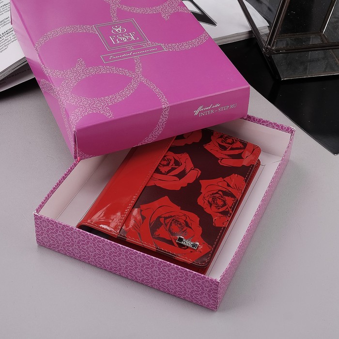 Обложка для автодокументов, 3 кармана для карт, цвет красный