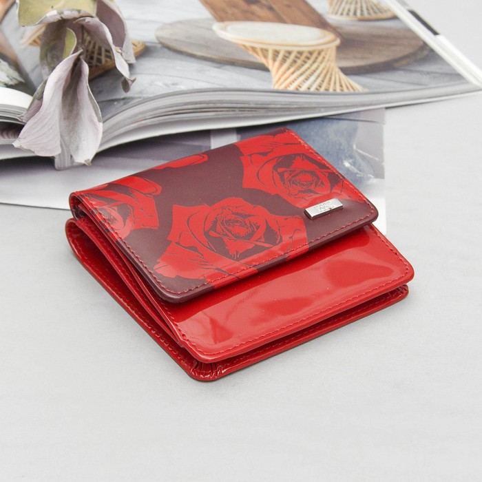 Кошелёк женский, 2 отдела, для монет, цвет красный