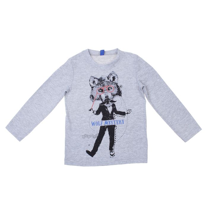 Джемпер для мальчика "Мистер Волк", рост 122-128 (32) см, цвет серый