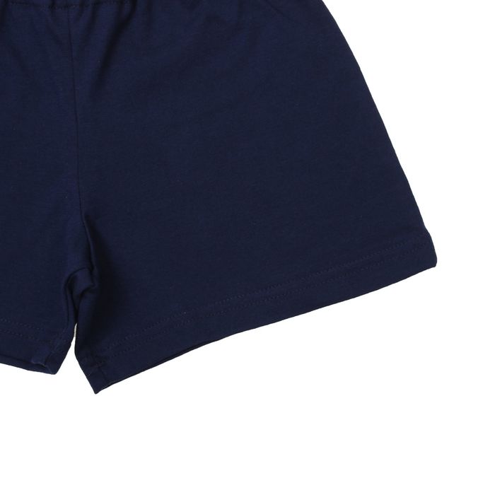 Костюм для девочки (джемпер+шорты), рост 98-104 см, цвет лимонный/тёмно-синий