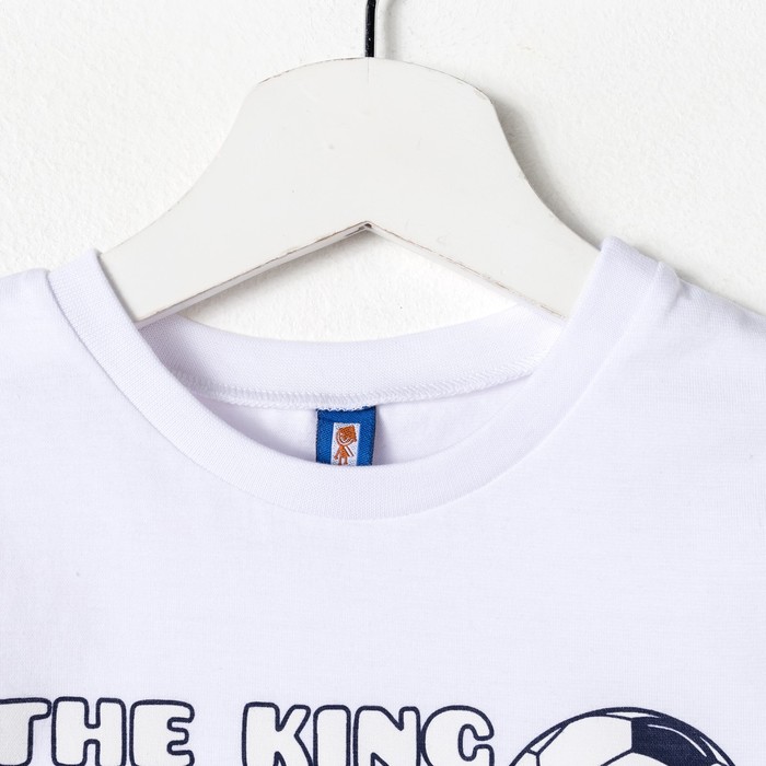 Костюм для мальчика (джемпер+шорты), рост 122-128 см, цвет белый/тёмно-синий