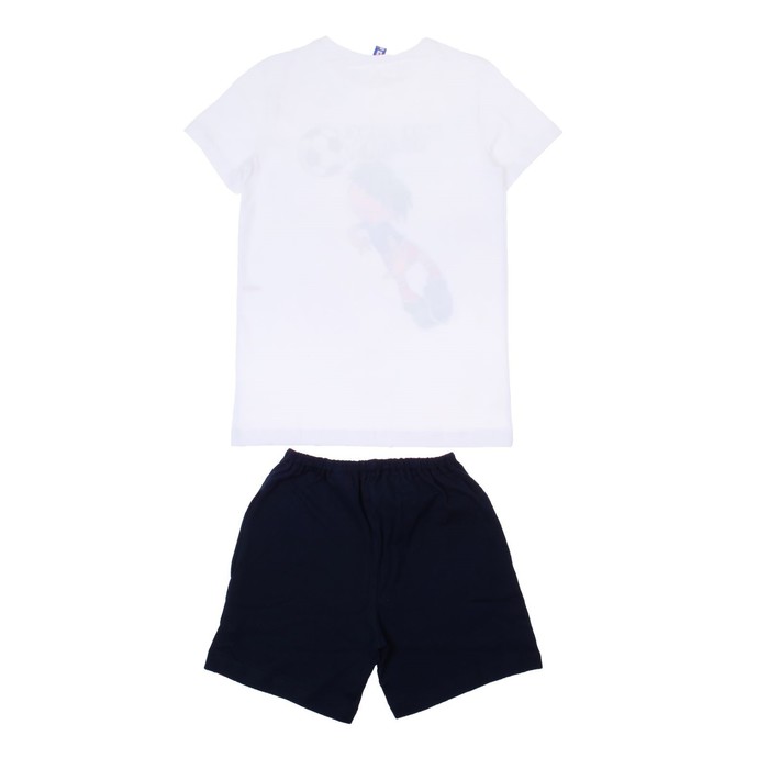 Костюм для мальчика (джемпер+шорты), рост 122-128 см, цвет белый/тёмно-синий
